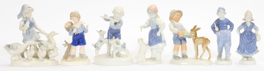 GERMAN PORCELAIN FIGURES,  WHITE AND BLUE (1 of 7)