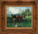JULIEN DUPRE OIL ON CANVAS LANDSCAPE WITH ANIMALS