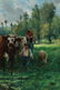 JULIEN DUPRE OIL ON CANVAS LANDSCAPE WITH ANIMALS - 3