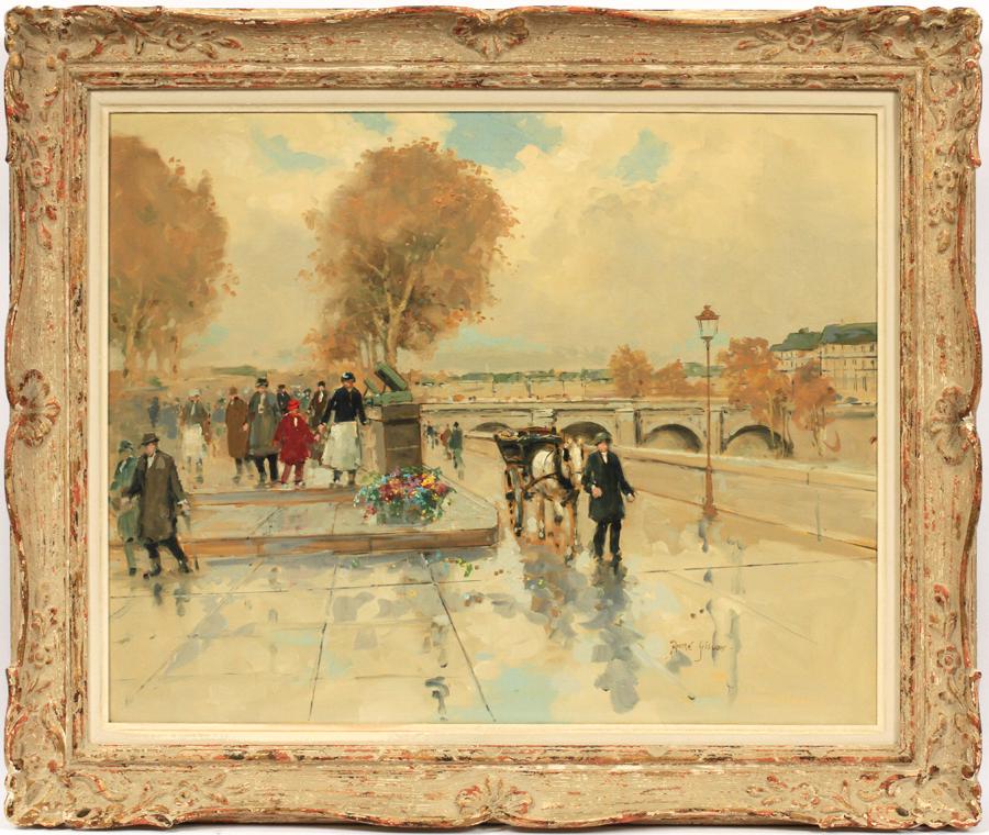 ANDRE GISSON OIL ON CANVAS, FALL ON THE SEINE (1 of 5)
