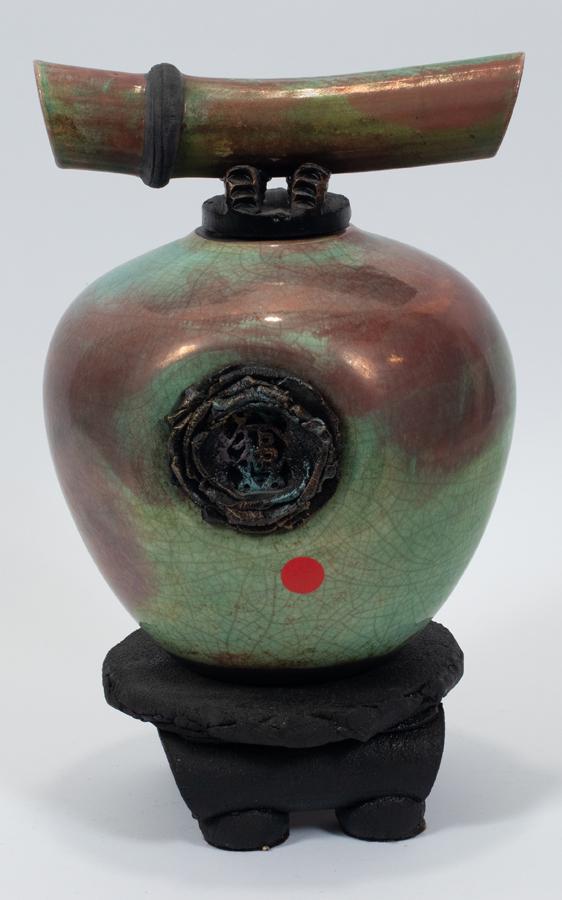 BILL HERB (FLORIDA), CERAMIC "WISHING JAR", H 14" (1 of 5)