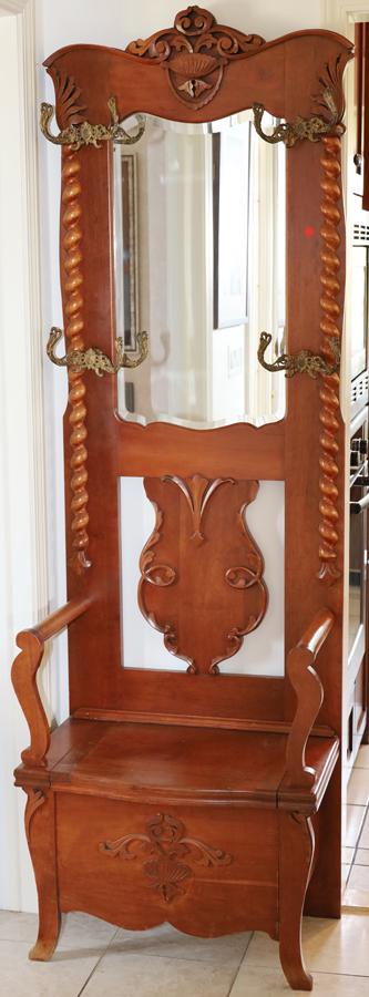 AMERICAN MAPLE HALL TREE, C. 1900, H 80", W 26" (1 of 3)