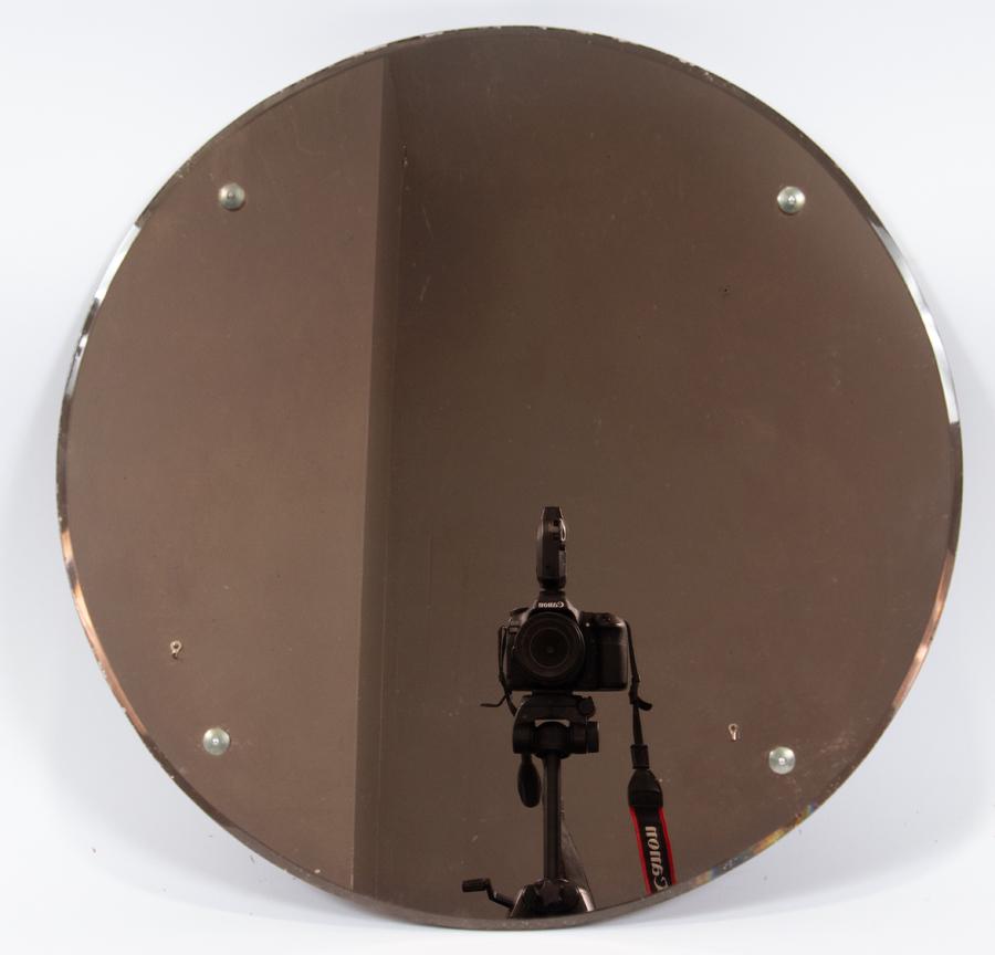 BRONZE TONE MIRROR, DIA 20" (1 of 1)