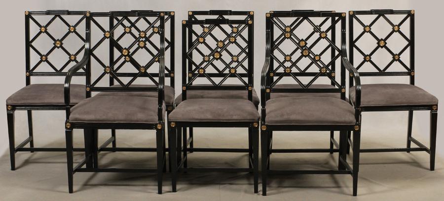 DINING CHAIRS, SET OF EIGHT, HEPPLEWHITE STYLE (1 of 2)