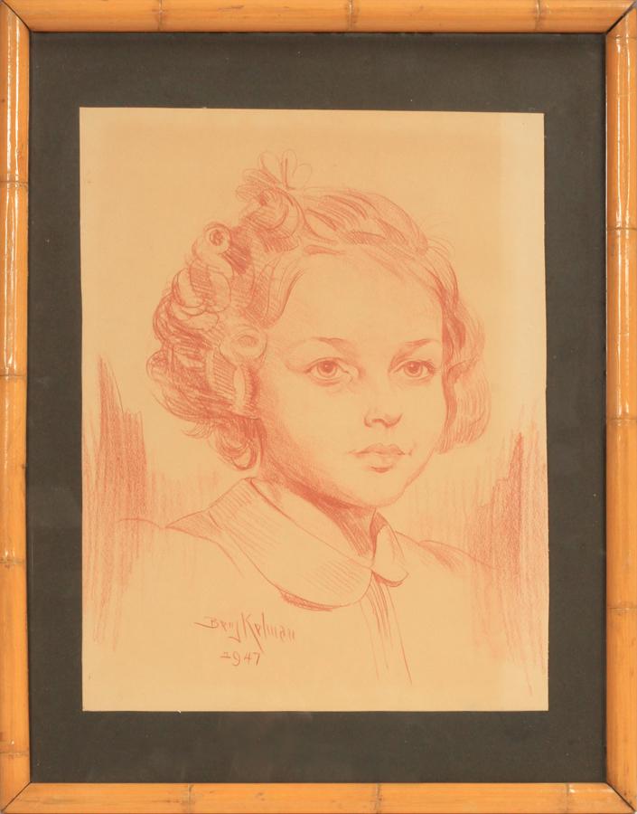 BENJAMIN KELMAN CONTE CRAYON ON PAPER, 1947 (1 of 4)