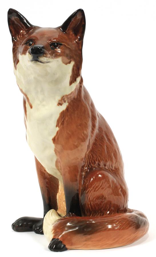 BESWICK (ENGLAND) PORCELAIN FOX FIGURINE (1 of 3)