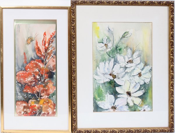 H. KOVACS WATERCOLORS FLOWERS, 2: "H. KOVACS, WATERCOLOR PAINTINGS TWO 20"" X 26"""", 13"" X 24"" FLOWERS:TWO 20"" X 26"""", 13"" X 24"" FLOWERS" (rev.20081212)