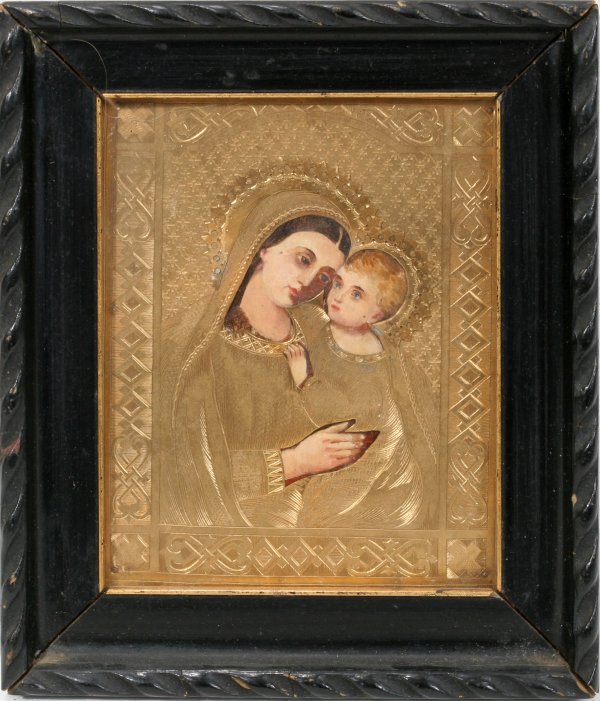 RUSSIAN ICON IN RELIEF, RIZZO 20TH C