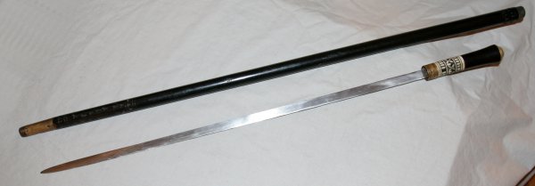 WOOD WALKING STICK WITH CONCEALED SWORD L 36" - 3