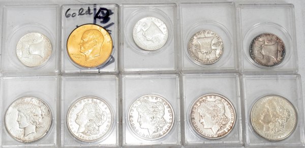 U.S. SILVER DOLLARS, EISENHOWER DOLLAR, 10