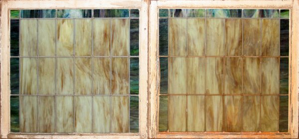 AMERICAN SLAG & LEADED GLASS WINDOWS, 20TH C