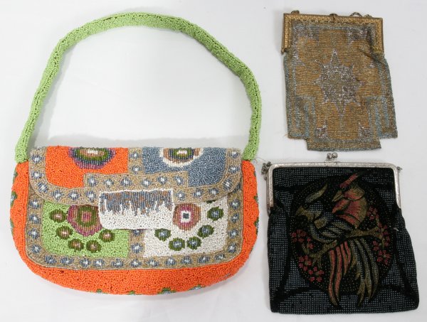 MOYNA BEADED HANDBAG, FRENCH BEADED PURSE