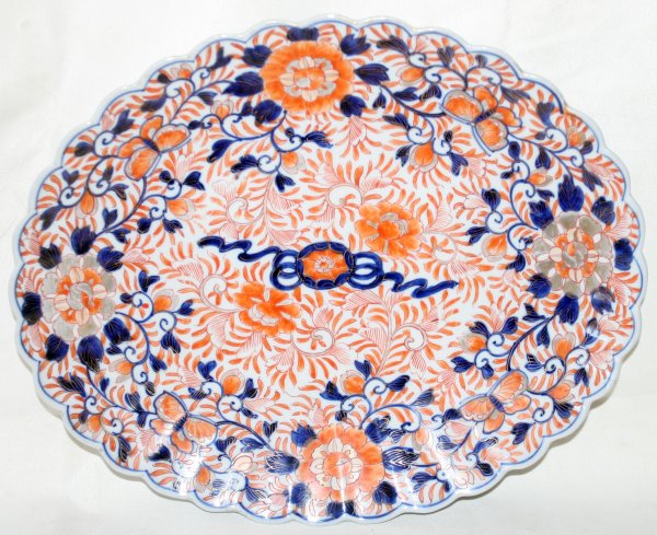 JAPANESE PORCELAIN PLATTER, C. 1900, W 11"