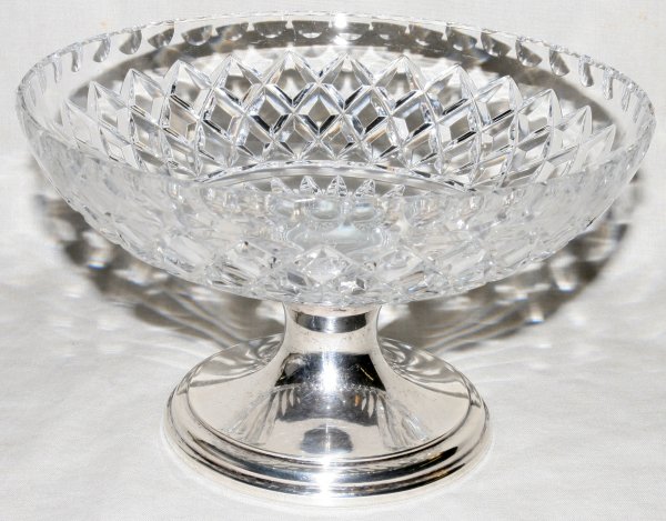 HAWKES CUT CRYSTAL & STERLING SILVER COMPOTE