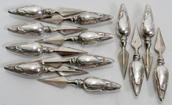WEBSTER CO. STERLING SILVER CORN COB HOLDERS