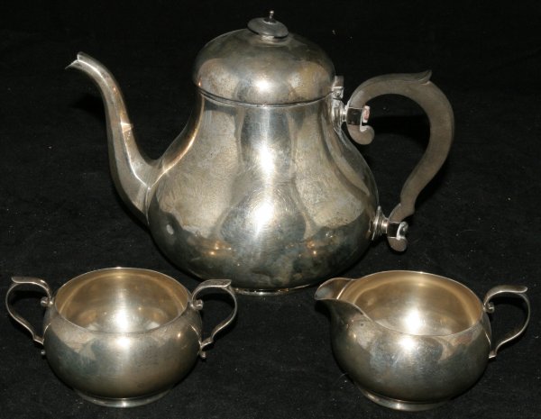 GORHAM STERLING TEA SET, #652, 3 PCS.