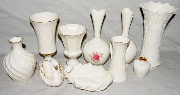 LENOX VASES, DISH, PITCHER, 11 TOTAL