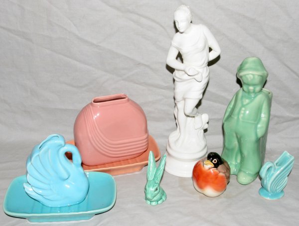 MCCOY, CALIFORNIA POTTERY BOY, SWAN, RABBIT