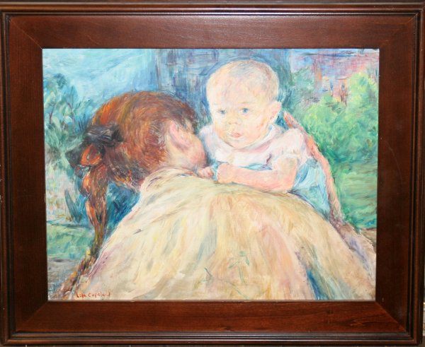LILA COPELAND OIL ON CANVAS, MOTHER AND CHILD
