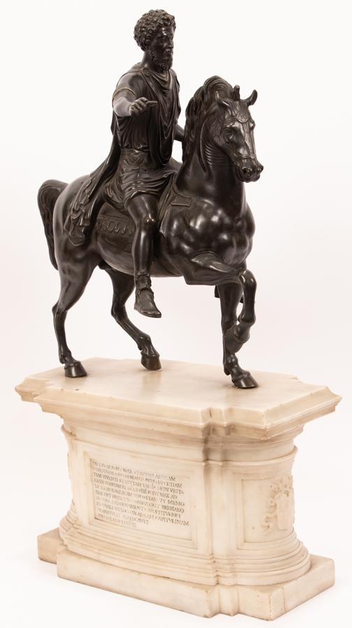 BRONZE EQUESTRIAN SCULPTURE, MARCUS AURELIUS (1 of 6)