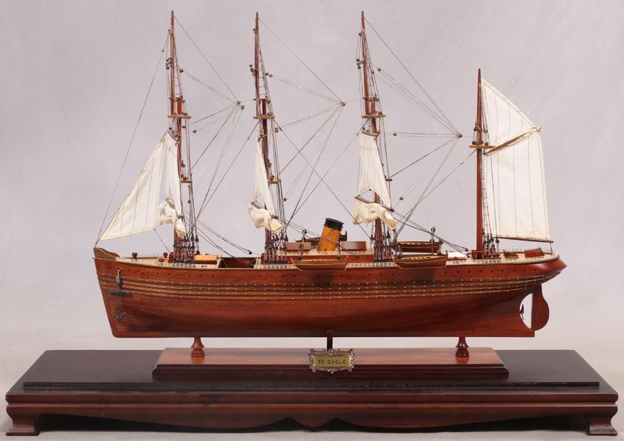 WOODEN SHIP MODEL, "S.S. GAELIC" (1 of 7)