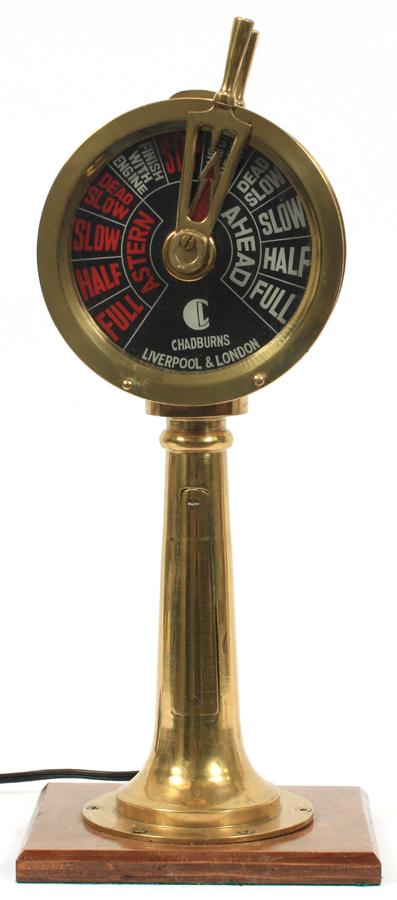 CHADBURNS BRASS & OAK SHIP'S TELEGRAPH (1 of 2)