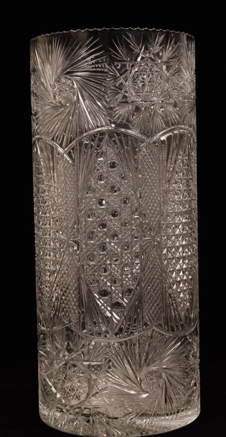 MAGNUM BRILLIANT CUT CRYSTAL VASE, H 20", DIA 9" (1 of 4)