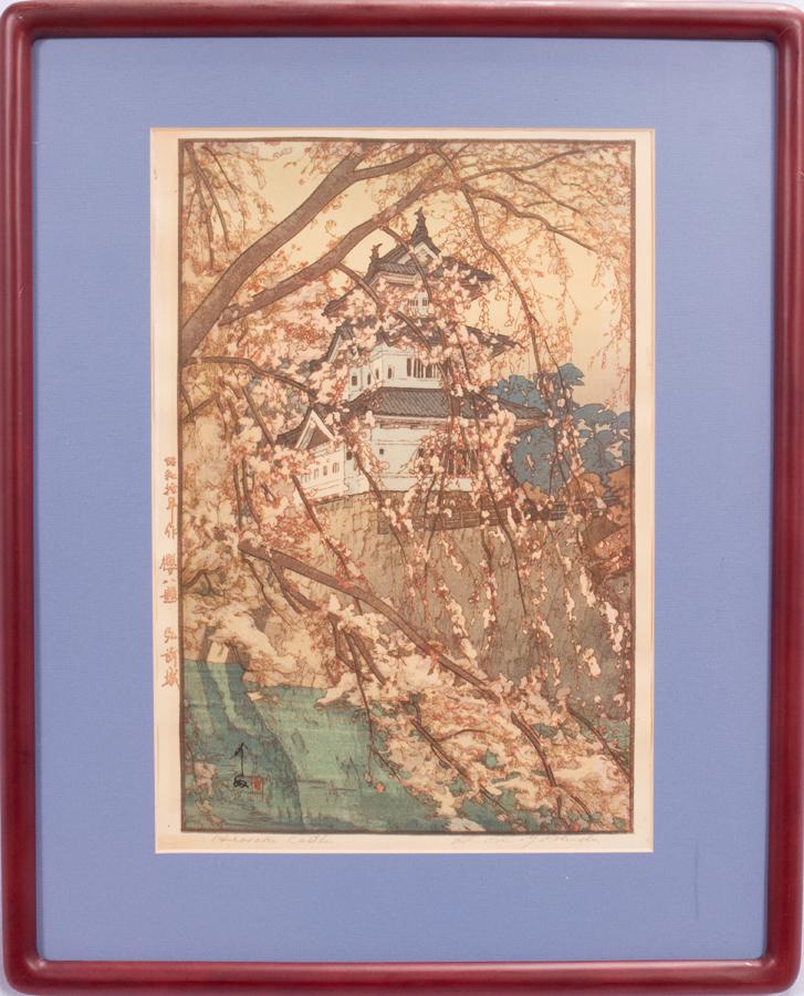 HIROSHI YOSHIDA WOODBLOCK PRINT HARASAKA CASTLE (1 of 5)