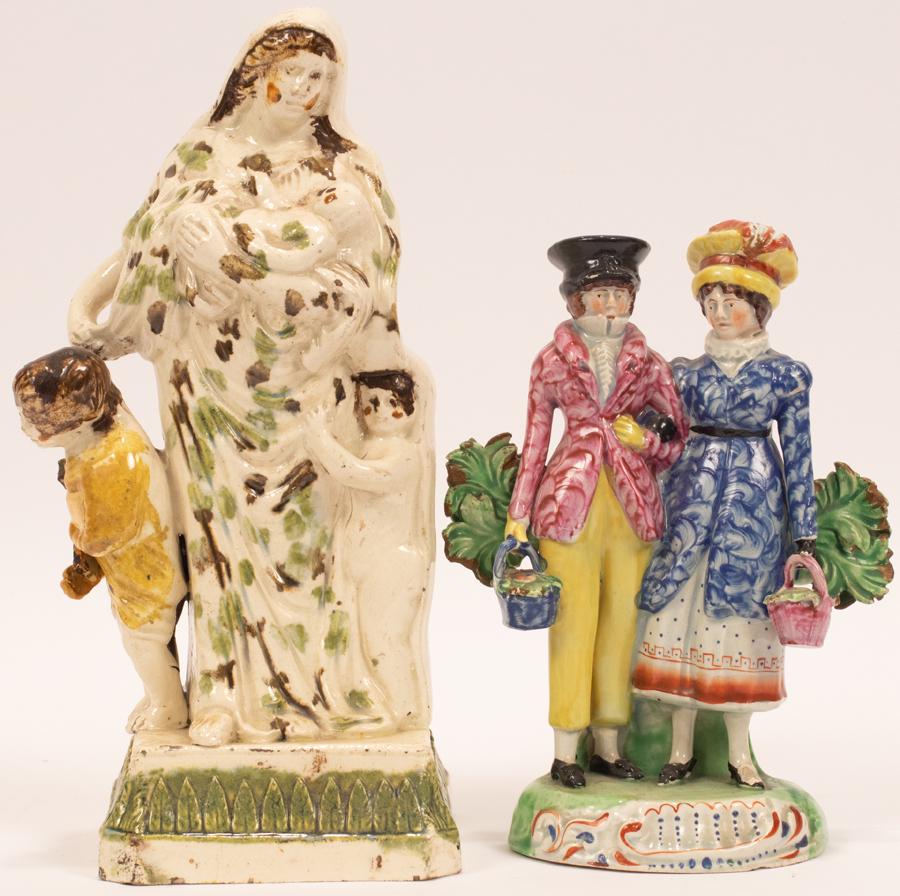 STAFFORDSHIRE EARLY POTTERY FIGURE GROUPS, C 1800 (1 of 8)