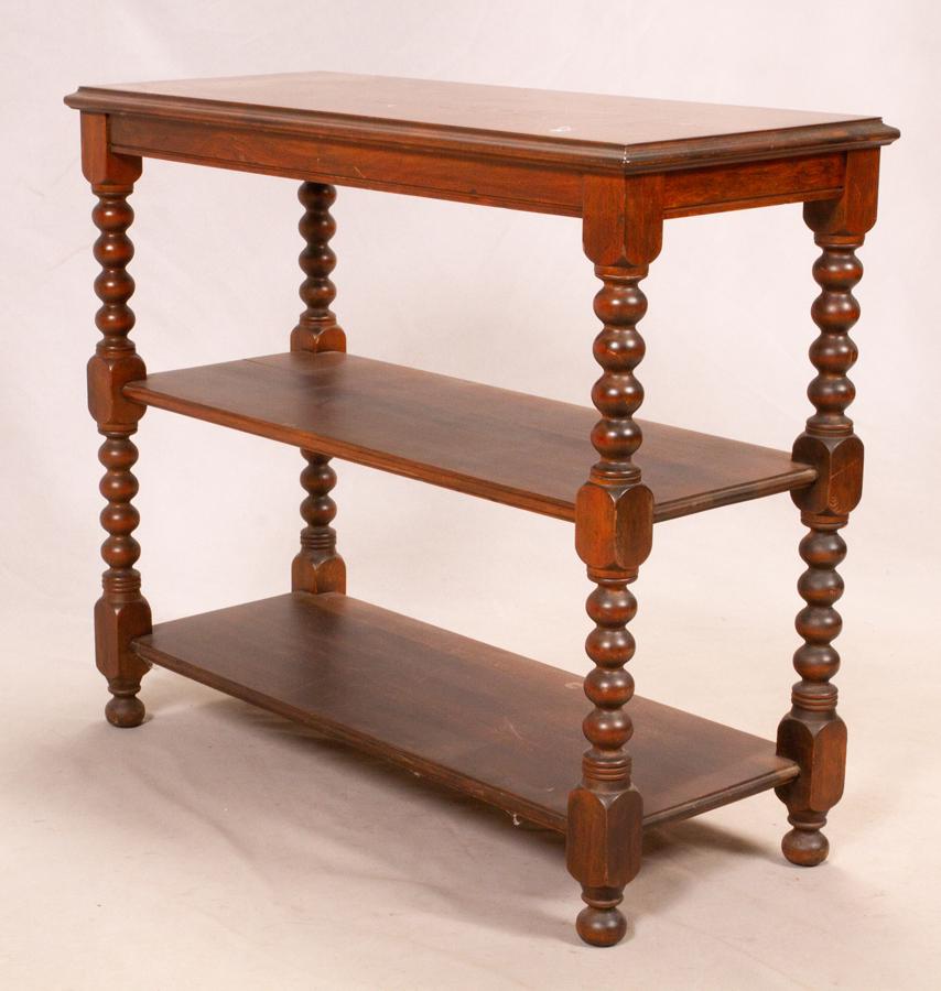 WALNUT SPOOL LEG OCCASIONAL  TABLE, C 1870 (1 of 2)