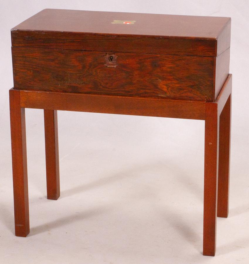 ENGLISH MAHOGANY  LETTER BOX (CIRCA 1840) ON STAND (1 of 3)