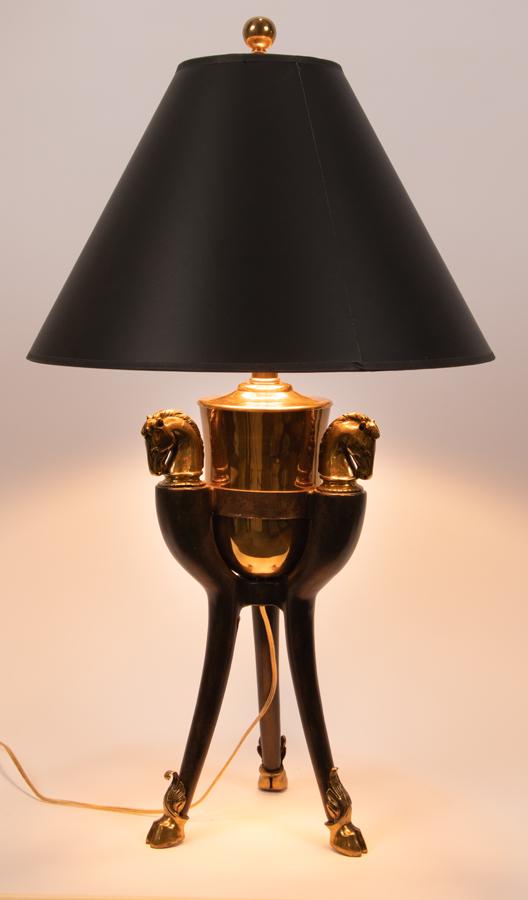 MAITLAND SMITH "THREE HORSE"  TABLE LAMP, H 30" (1 of 3)