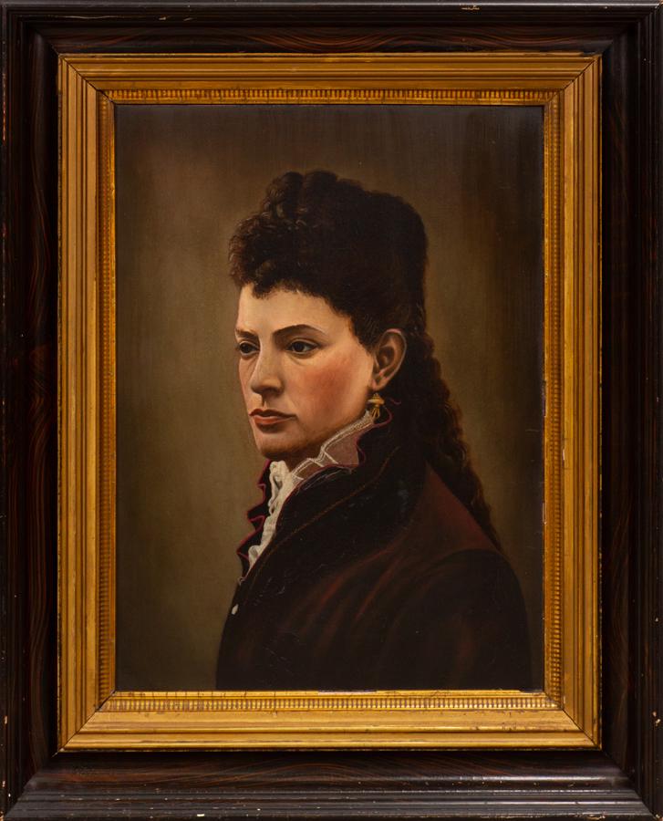 OIL ON PANEL, C. 1900, PORTRAIT OF A WOMAN (1 of 2)