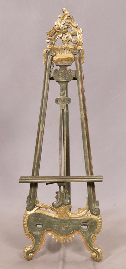 VICTORIAN STYLE PAINTED & GILDED WOOD EASEL (1 of 2)