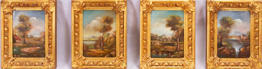 WILKES, OIL ON PANEL, 4 PCS, LANDSCAPES (1 of 8)