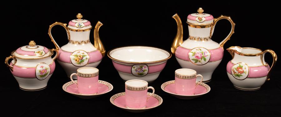 FRENCH PORCELAIN COFFEE & TEA SET, C. 1880, 11 PCS (1 of 9)