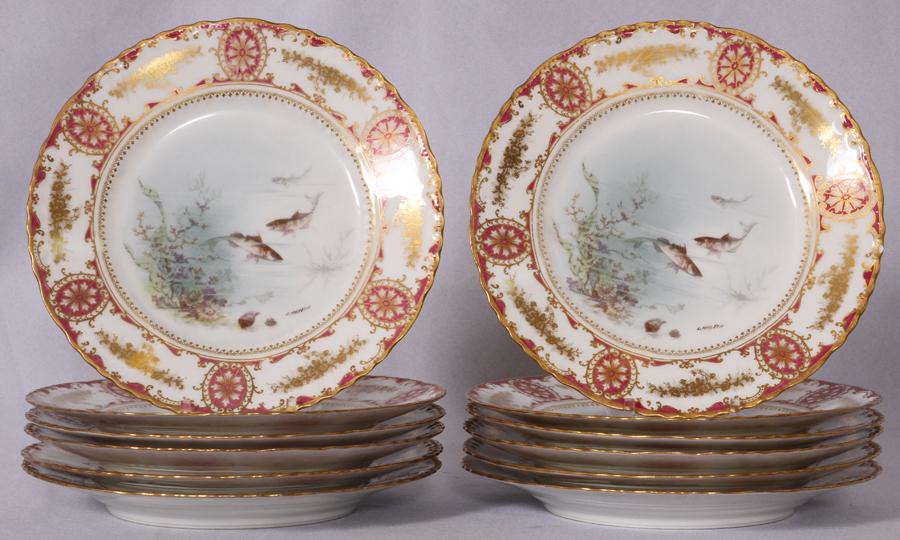 L. MARTIN, HAVILAND LIMOGES PORCELAIN PLATES (1 of 4)