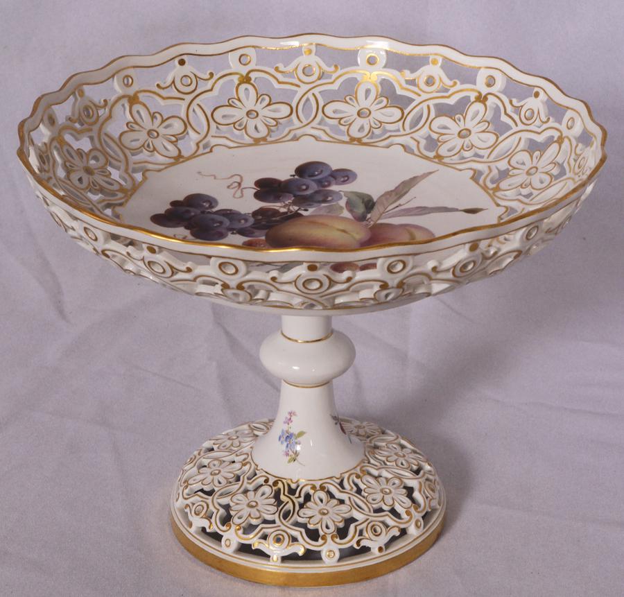 MEISSEN PORCELAIN COMPOTE, H 8.25", DIA 11" (1 of 5)