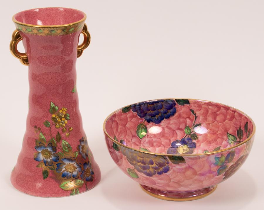 MALING (ENGLISH) PORCELAIN VASE & BOWL, 2 PCS (1 of 2)