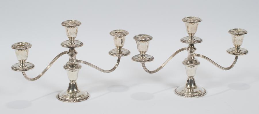 GORHAM WEIGHTED STERLING CANDLEABRA, PAIR (1 of 3)