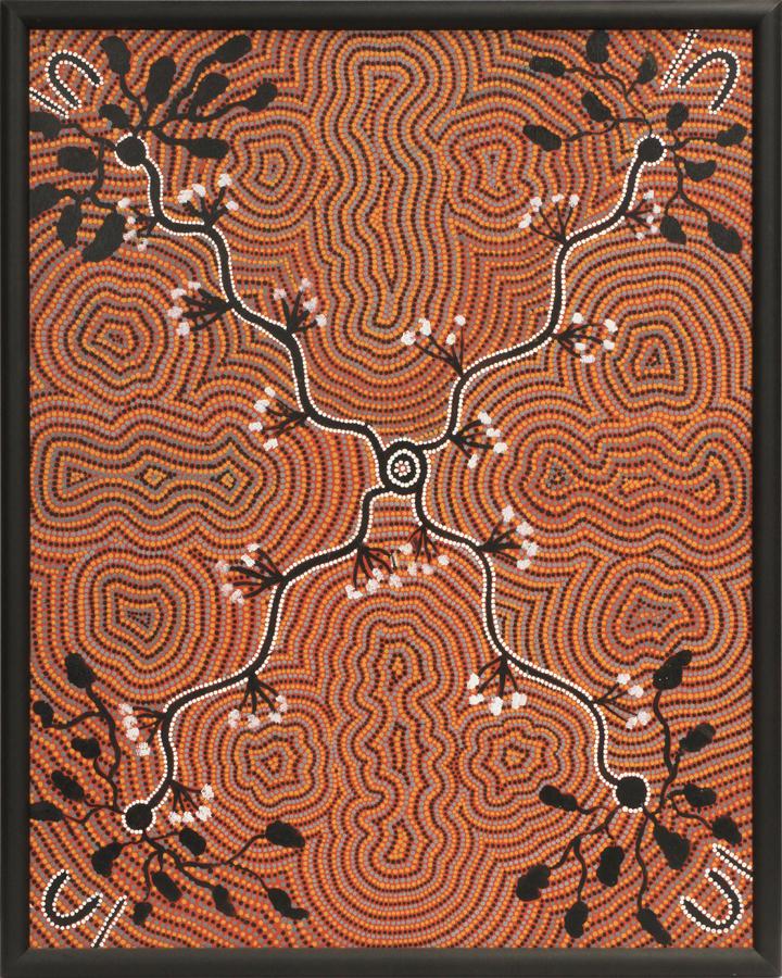 ABORIGINAL OIL ON CANVAS, H 31", W 24.5" (1 of 3)
