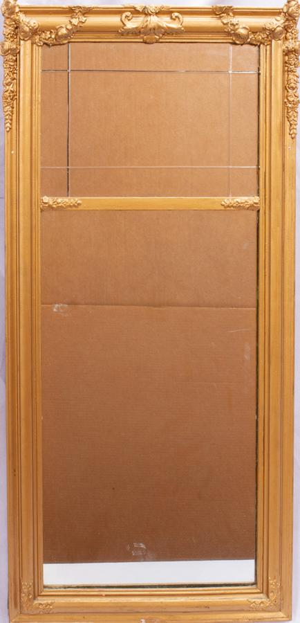 FRENCH STYLE TWO-PANEL MIRROR, H 39", W 18" (1 of 3)