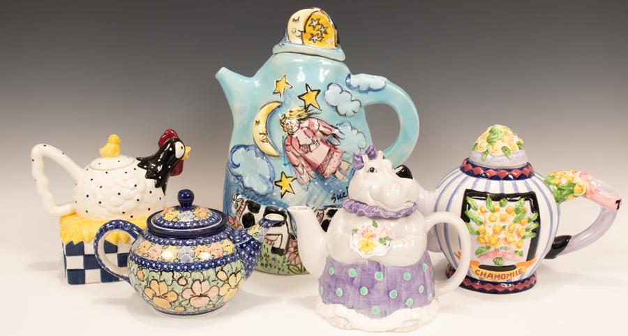 CERAMIC TEAPOTS, INC. SUSAN BOLT, FIVE H 8" - 13" (1 of 11)