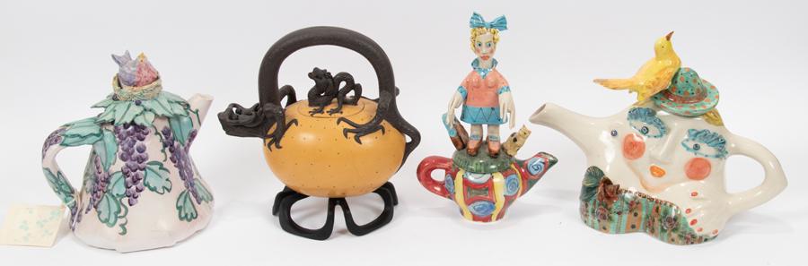 CERAMIC TEAPOTS LOT OF FOUR (1 of 12)