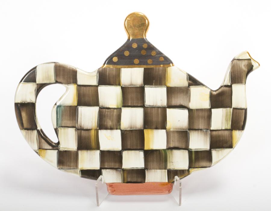 MACKENZIE CHILDS POTTERY TRIVET. 9" X 11" (1 of 2)