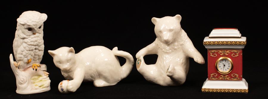 VERSACE, CYBIS & LENOX PORCELAIN FIGURINES & CLOCK (1 of 9)