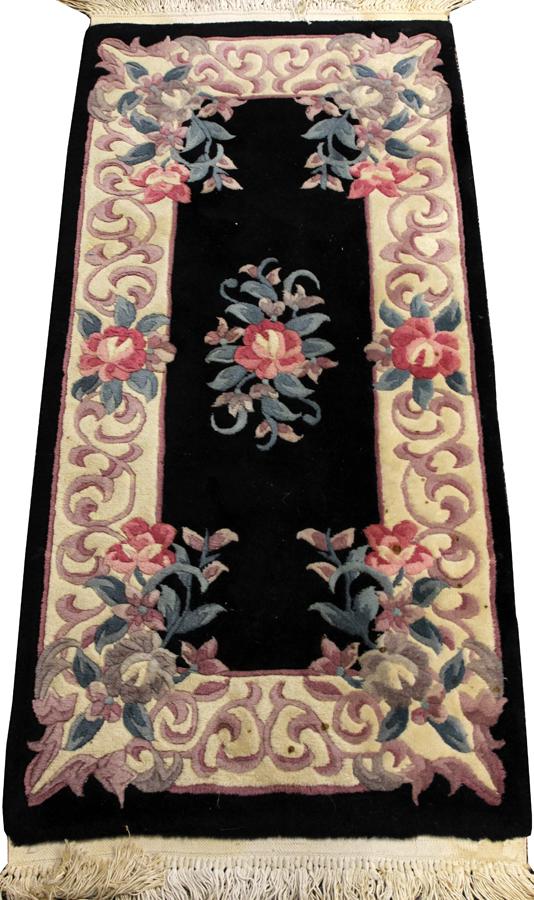 CHINESE ORIENTAL HAND WOVEN RUG, W 2', L 4' (1 of 3)