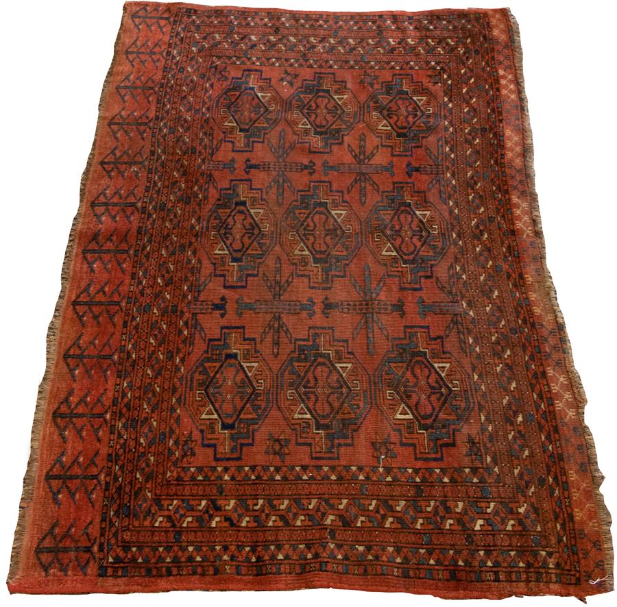 BOKHARA ORIENTAL RUG W 3'2" L 5' AS IS (1 of 2)
