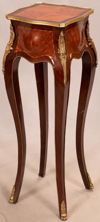 LOUIS XV STYLE FRUITWOOD & ORMOLU PEDESTAL (1 of 4)
