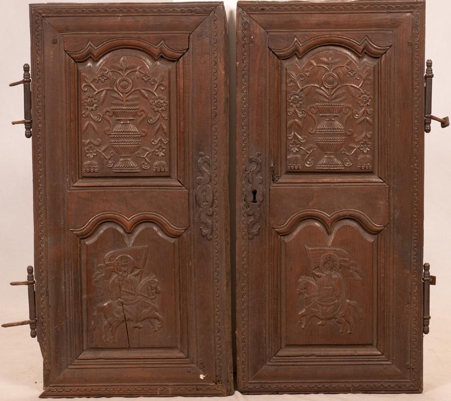 EUROPEAN CARVED WALNUT DOORS, TWO 18TH.C. (1 of 5)